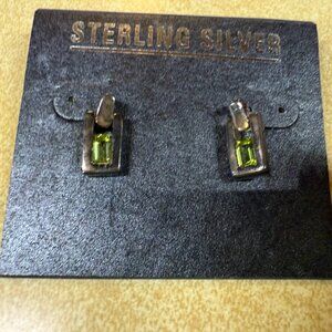 Sterling Silver Peridot Pierced Earrings